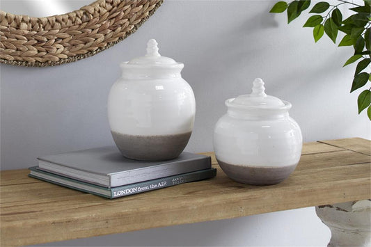 Ceramic Dipped Jars, Set of 2