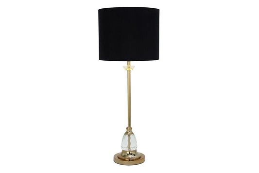Gold Buffet Lamp w/ Crystal Base