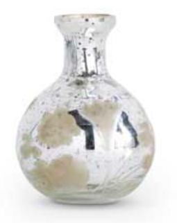 Mercury Glass Vase with Etching (Various Styles)