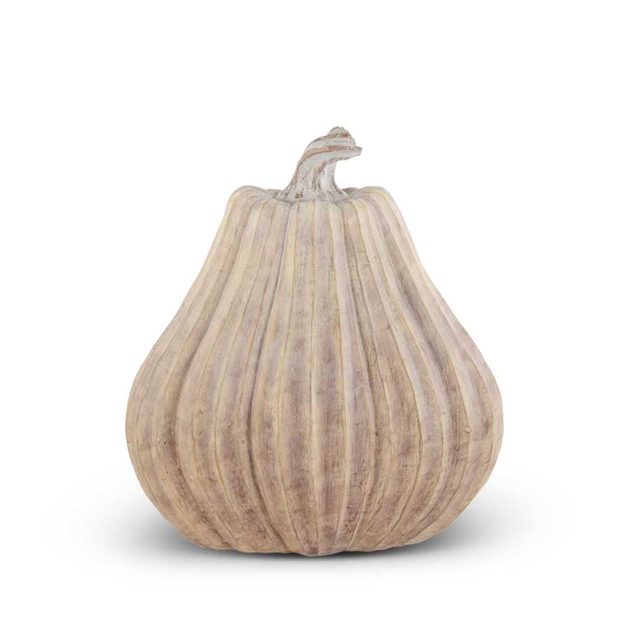Tan Resin Ribbed Pumpkin, Tall