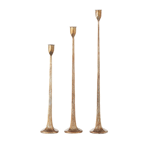 Gold Candlesticks, Set of 3