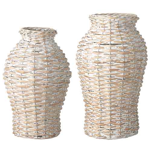 Whitewashed Woven Vase (Various Sizes)