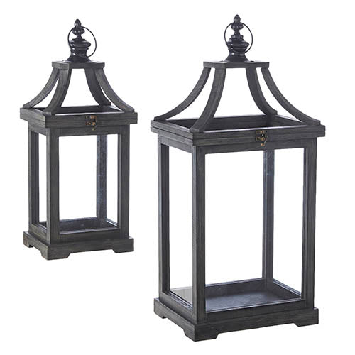 Black Lantern with Finial (Various Sizes)