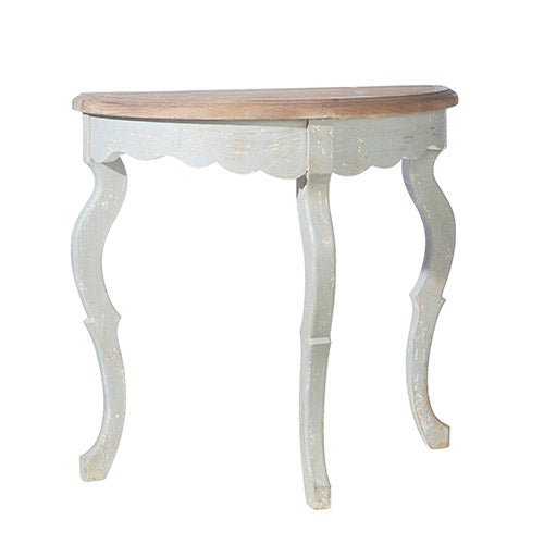 Distressed Finish Demilune Table