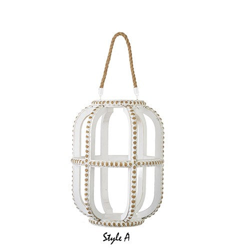 Whitewashed Beaded Lantern (Various Styles)