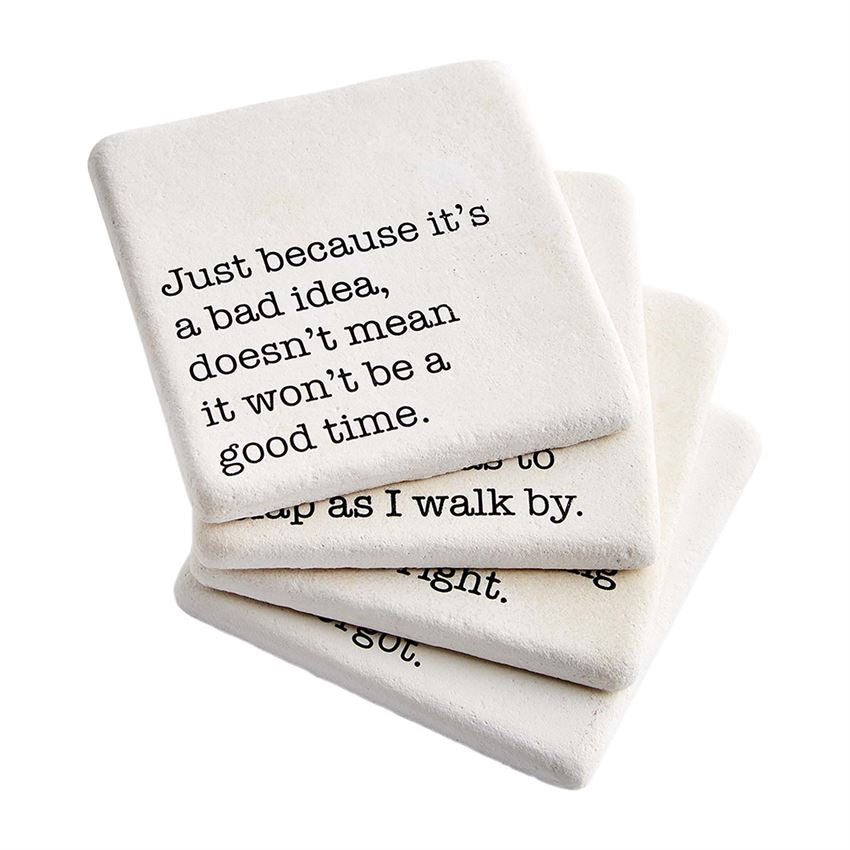 Sentiment Stone Coasters, Set of 4 (Various Styles)