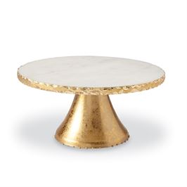 Gold Foil Marble Pedestal Stand