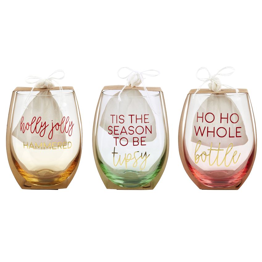 Christmas Glass & Chilling Stone Set (Various Styles)