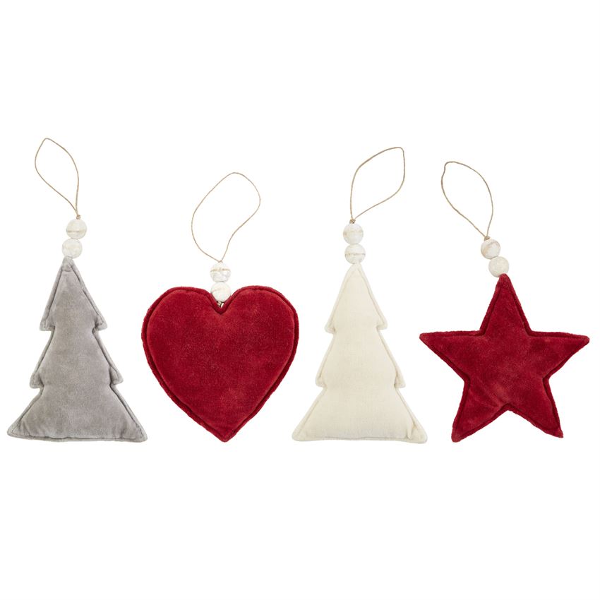 Heart, Star & Tree Shape Ornament (Various Styles)