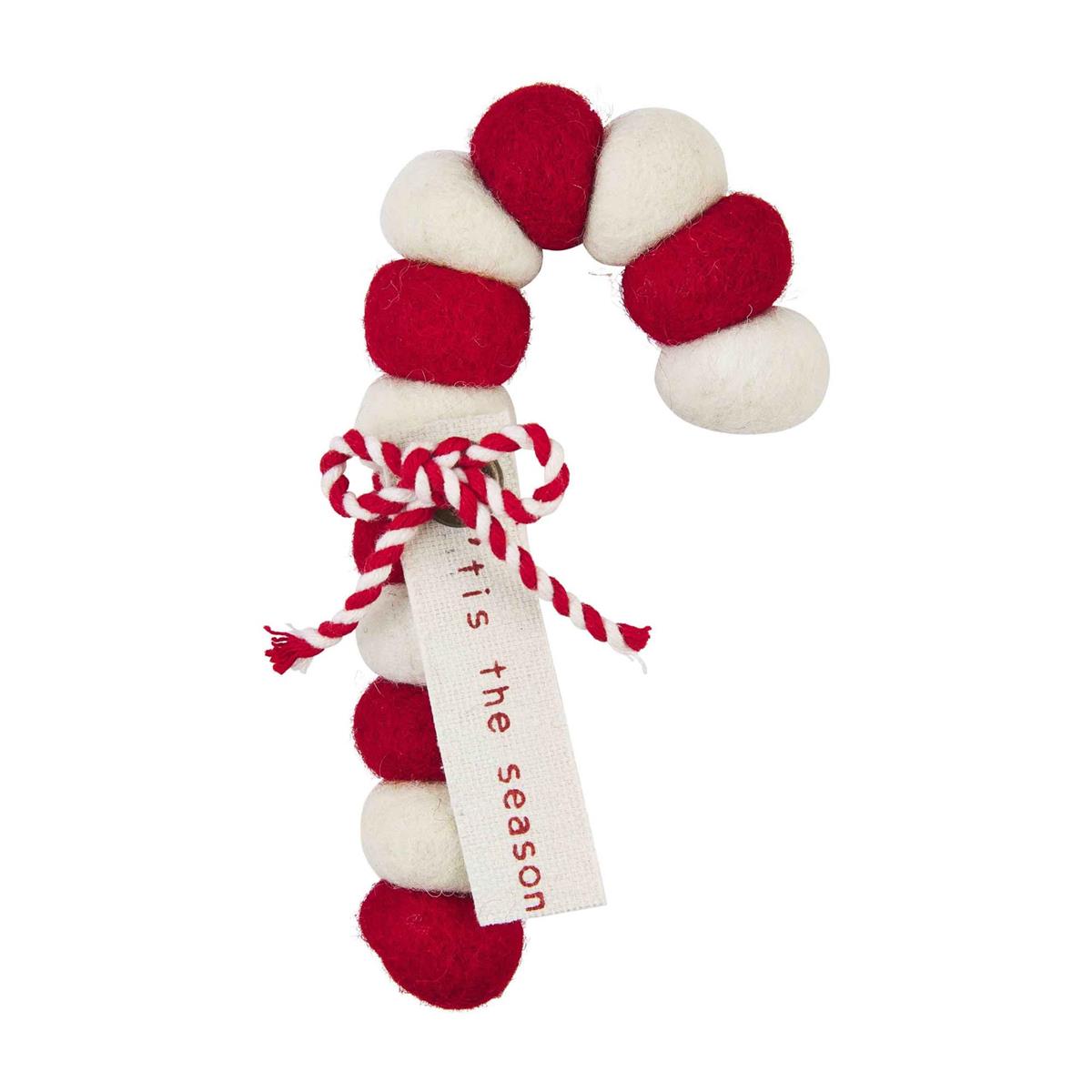 Candy Cane Velvet Ornament