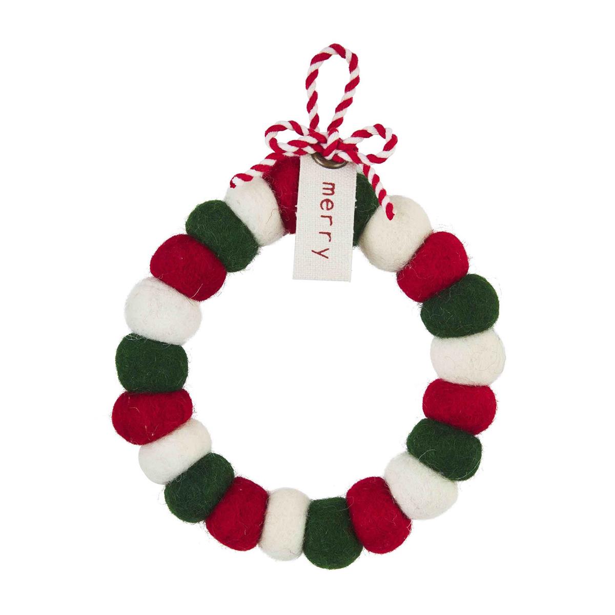 Wreath Felted Ornament