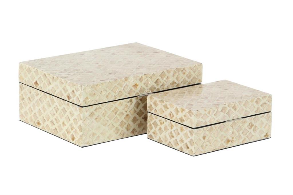 Beige Mother of Pearl Coastal Box (Various Sizes)