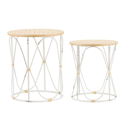 Bamboo Accent Tables, Set of 2