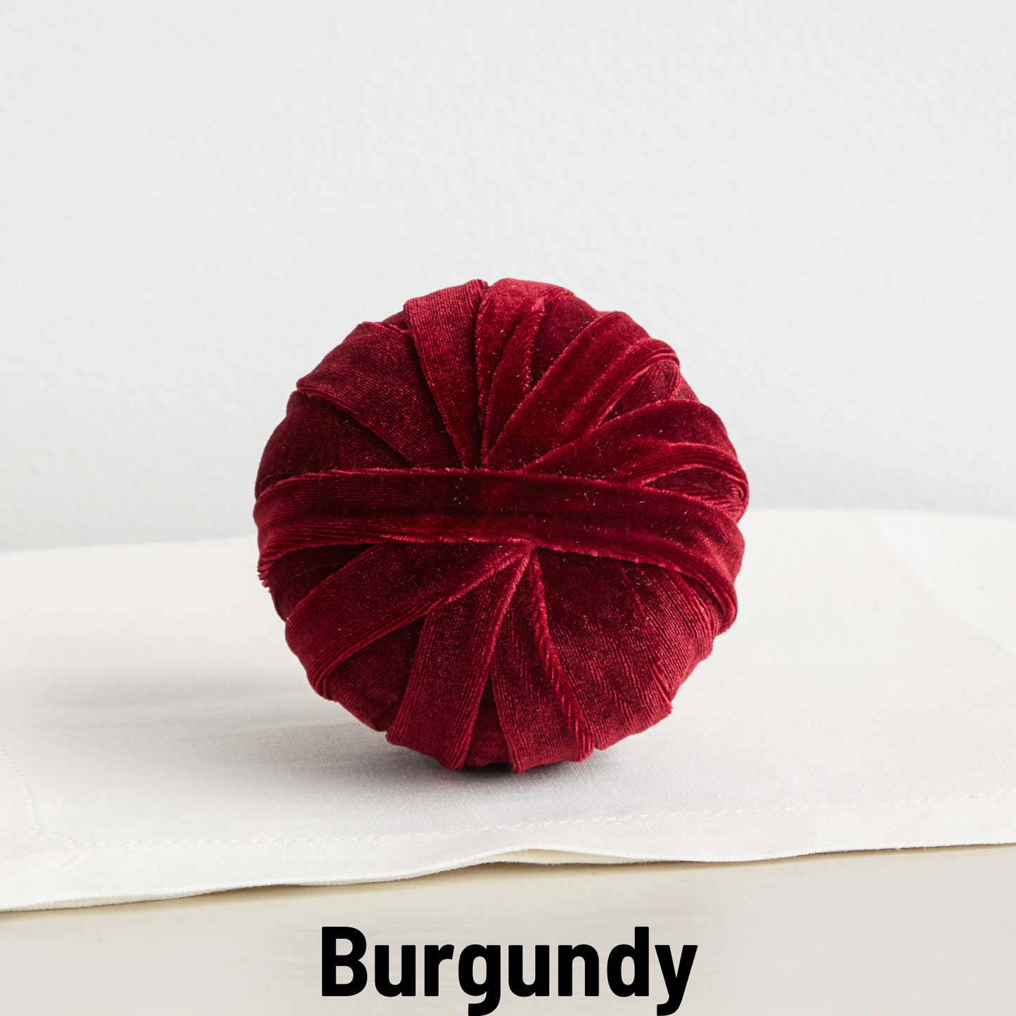 Large Handmade Velvet Decorative Sphere, Burgundy