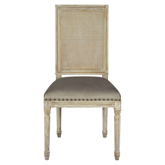 Square Maxwell Side Chair, Cottage White/Ash