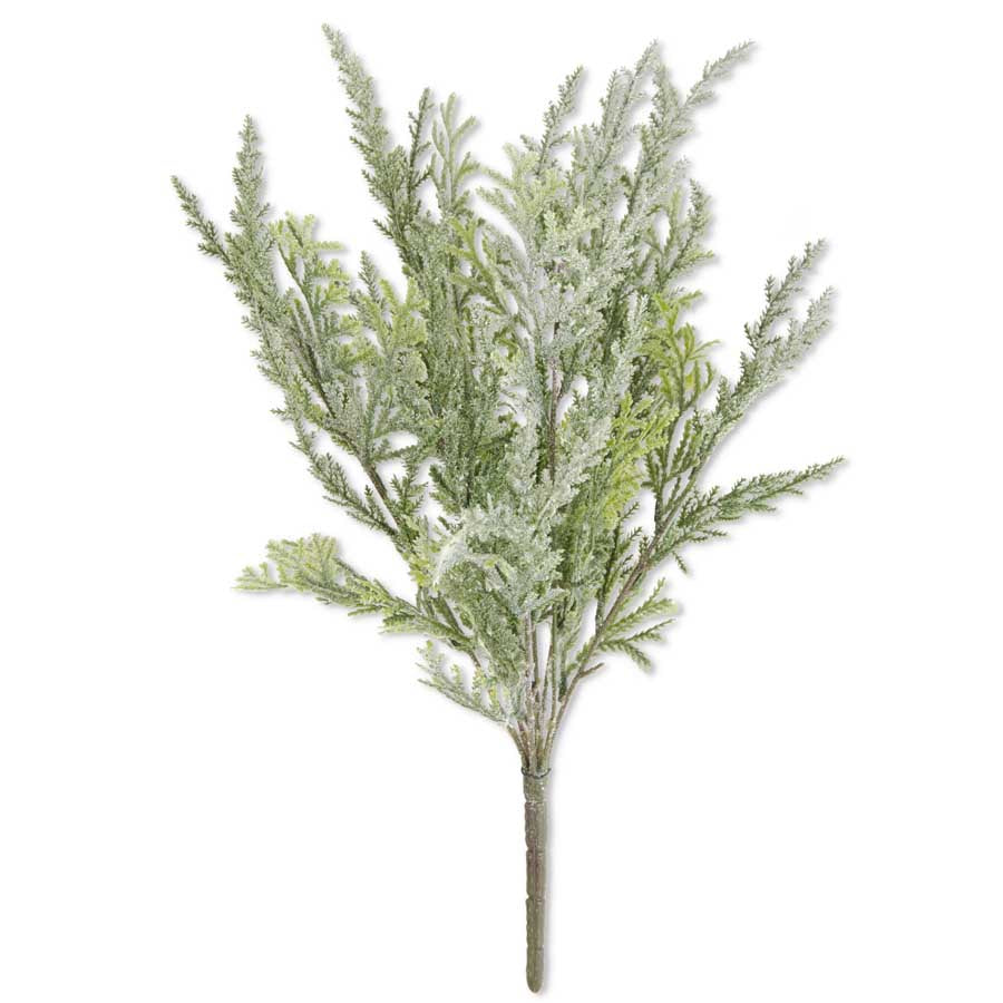17.5" Flocked Cedar Bush