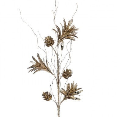 26” Glitter Sequin Pinecone Blossom Spray (Various Colors)