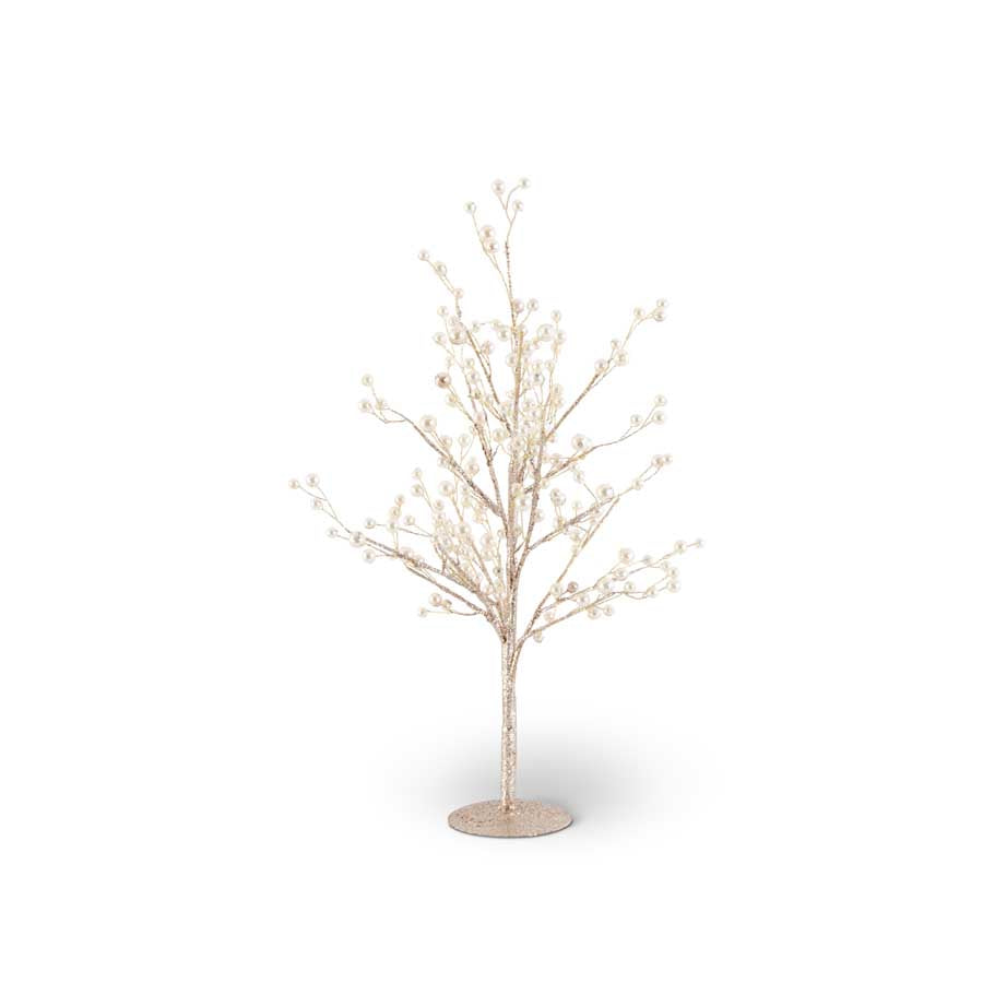 Gold Glittered Twig Tree w/ Pearls (Various Sizes)