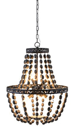 Wood Bead Chandelier