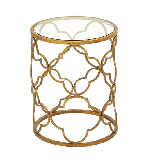 Gold and Glass Accent Table