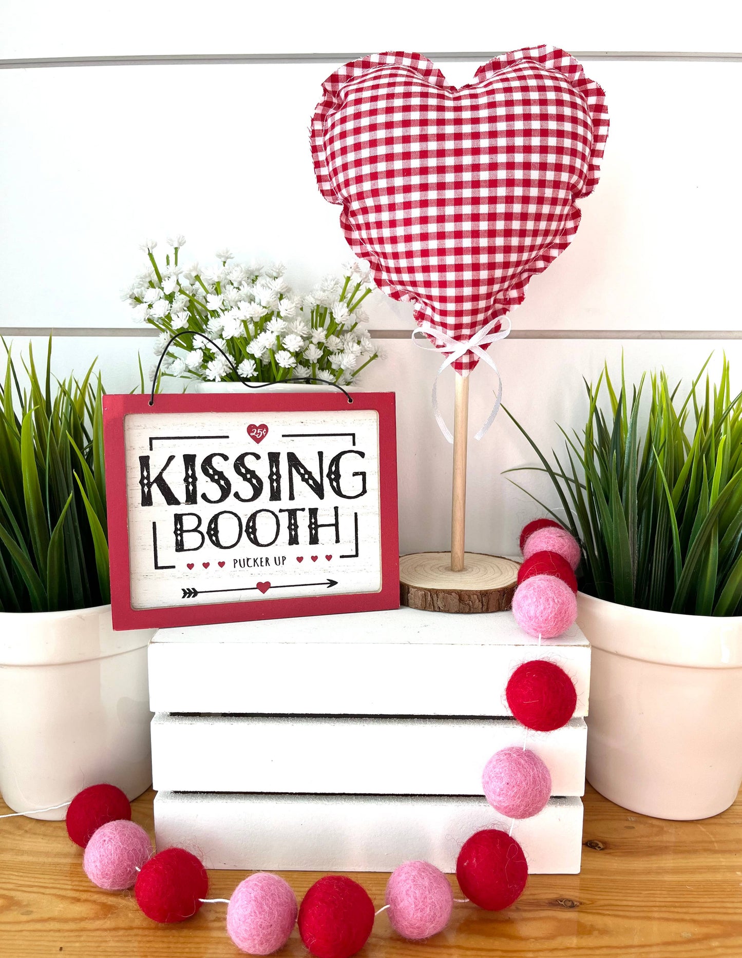 Valentine Heart Red Gingham Tree