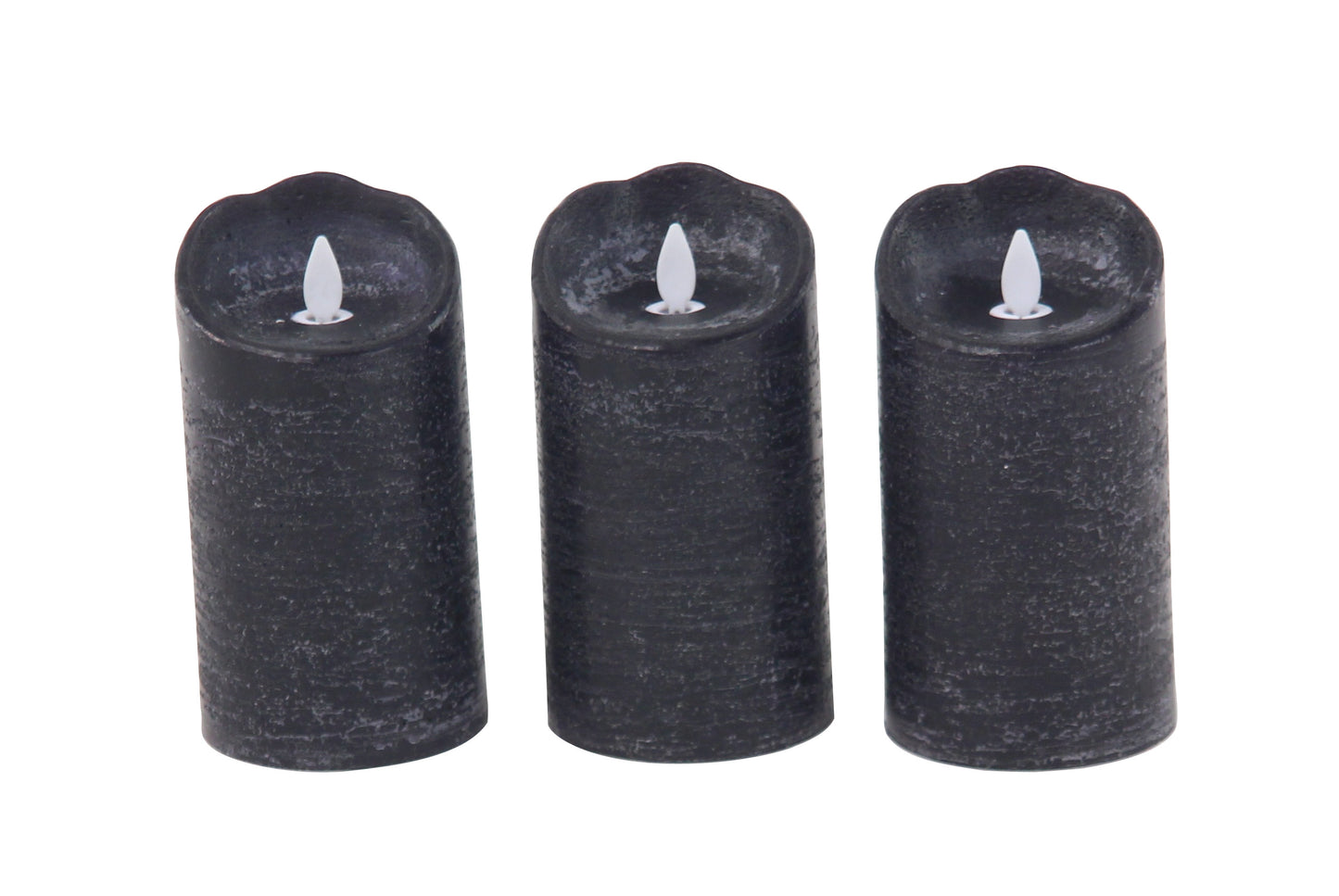 Black Flameless LED Wax Candle, Set of 3