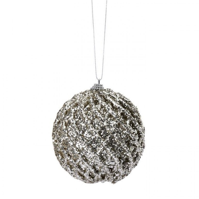 Glittered Net Ball Ornament (Various Colors)