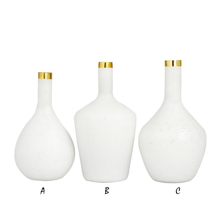 White Glass Glam Vase (Various Styles)