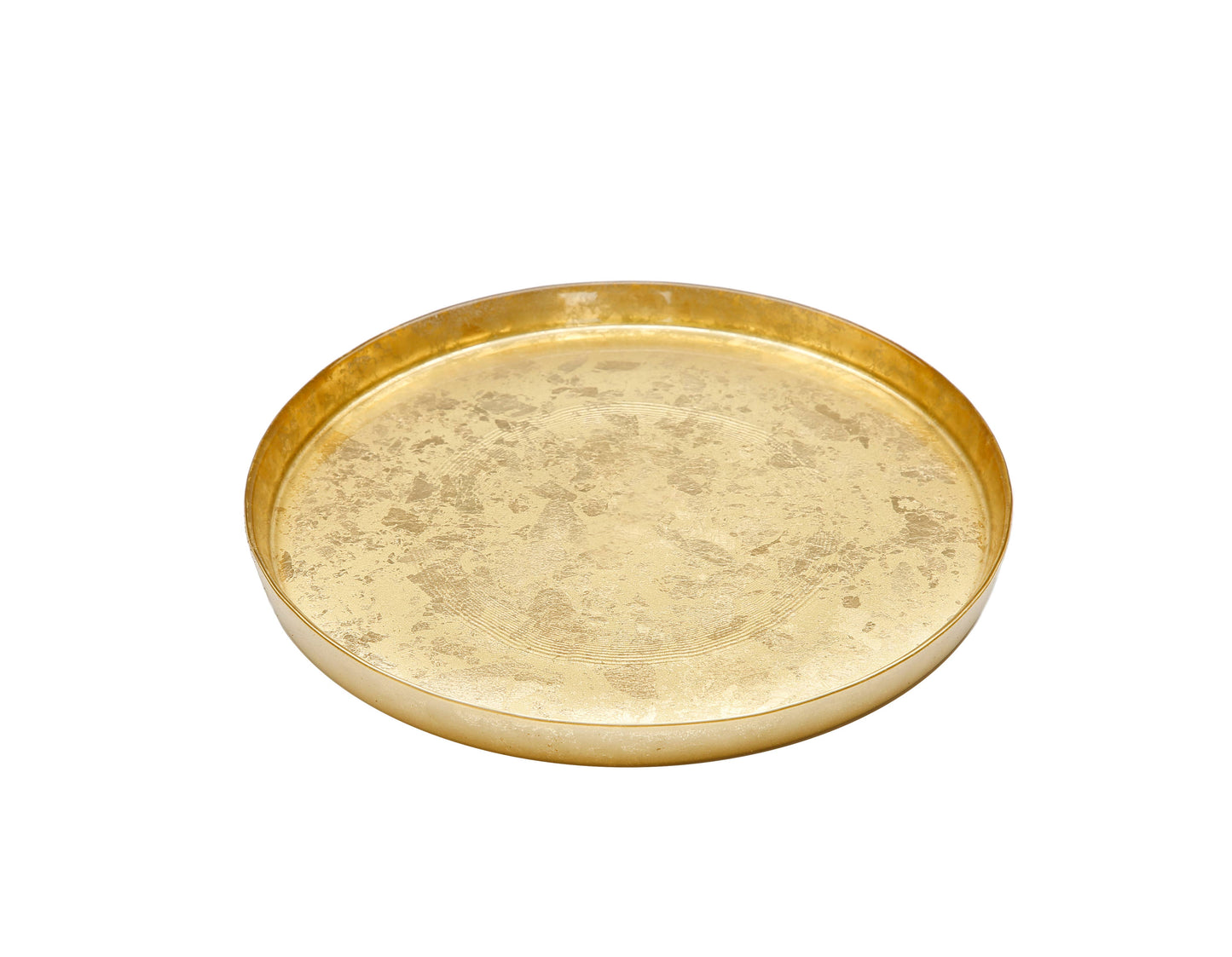 Set of 4 Gold Glitter Salad Plates with Raised Rim - 8.25"