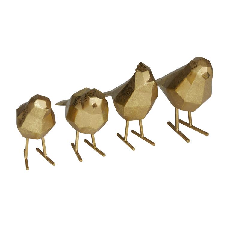 Gold Polystone Glam Bird Sculpture (Various Styles)