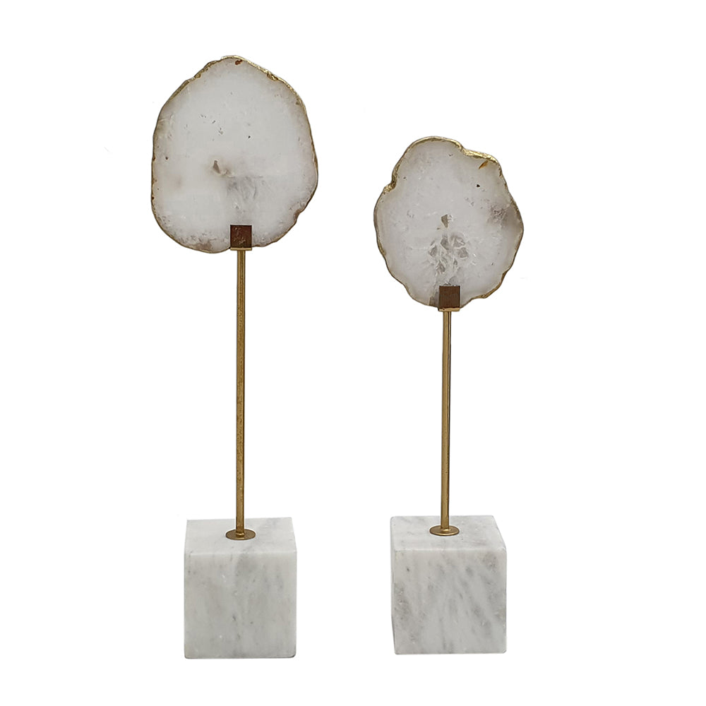 Agate and Marble Statuaries, Set of 2
