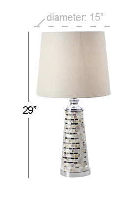 Mirror and Shell Table Lamp