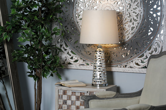 Mirror and Shell Table Lamp