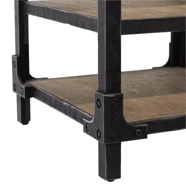 Industrial Wood Side Table