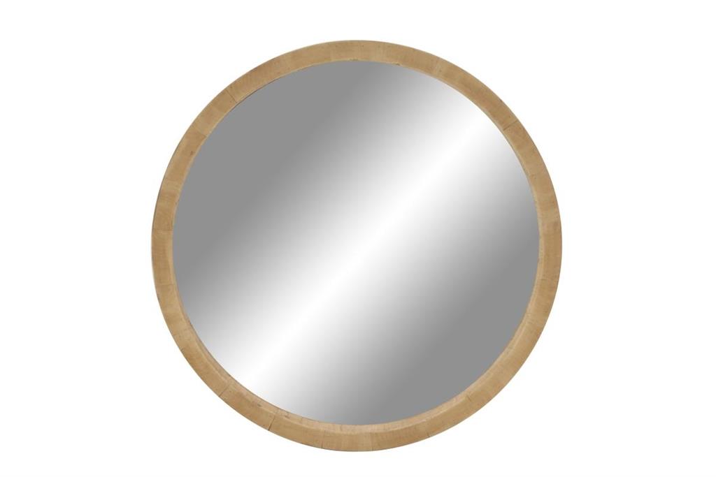 Brown Natural Wood Wall Mirror