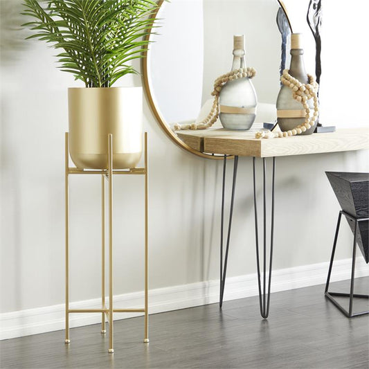 Gold Metal Modern Planter