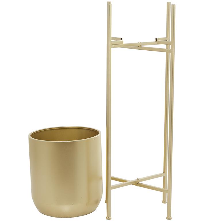 Gold Metal Modern Planter