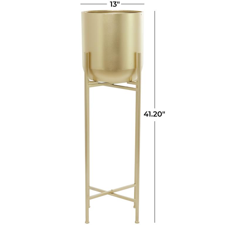 Gold Metal Modern Planter