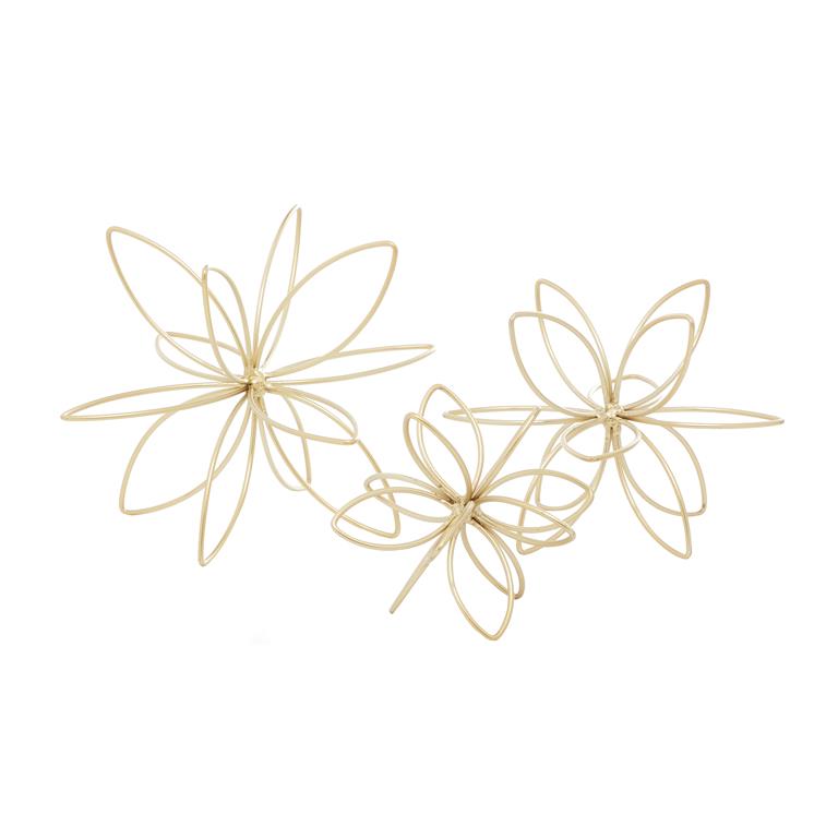 Cosmopolitan Gold Metal Sculptures, Set of 3