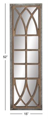 Brown and Gray Accent Floor Mirror
