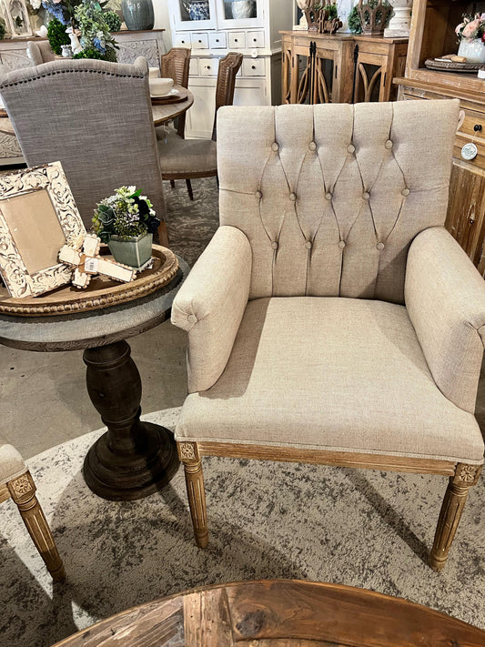 Ophelia Side Chair, Oatmeal Linen