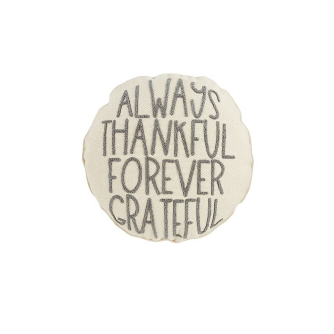 Round Always Thankful Pillow