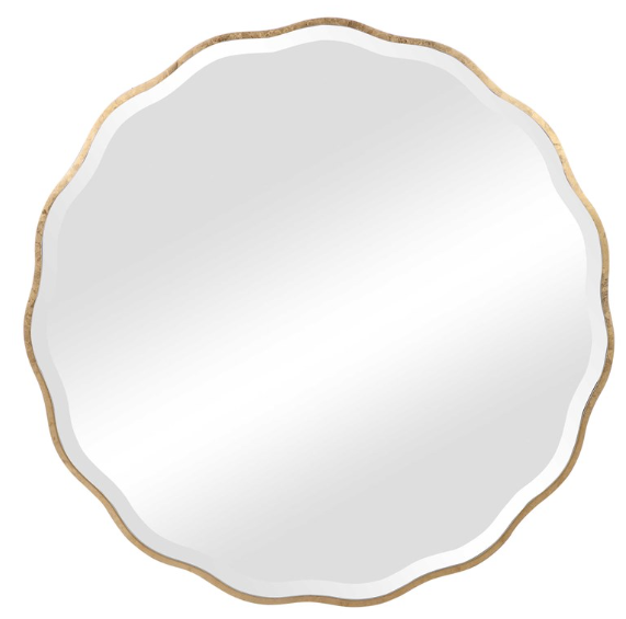 Aneta Round Mirror, Gold 42"