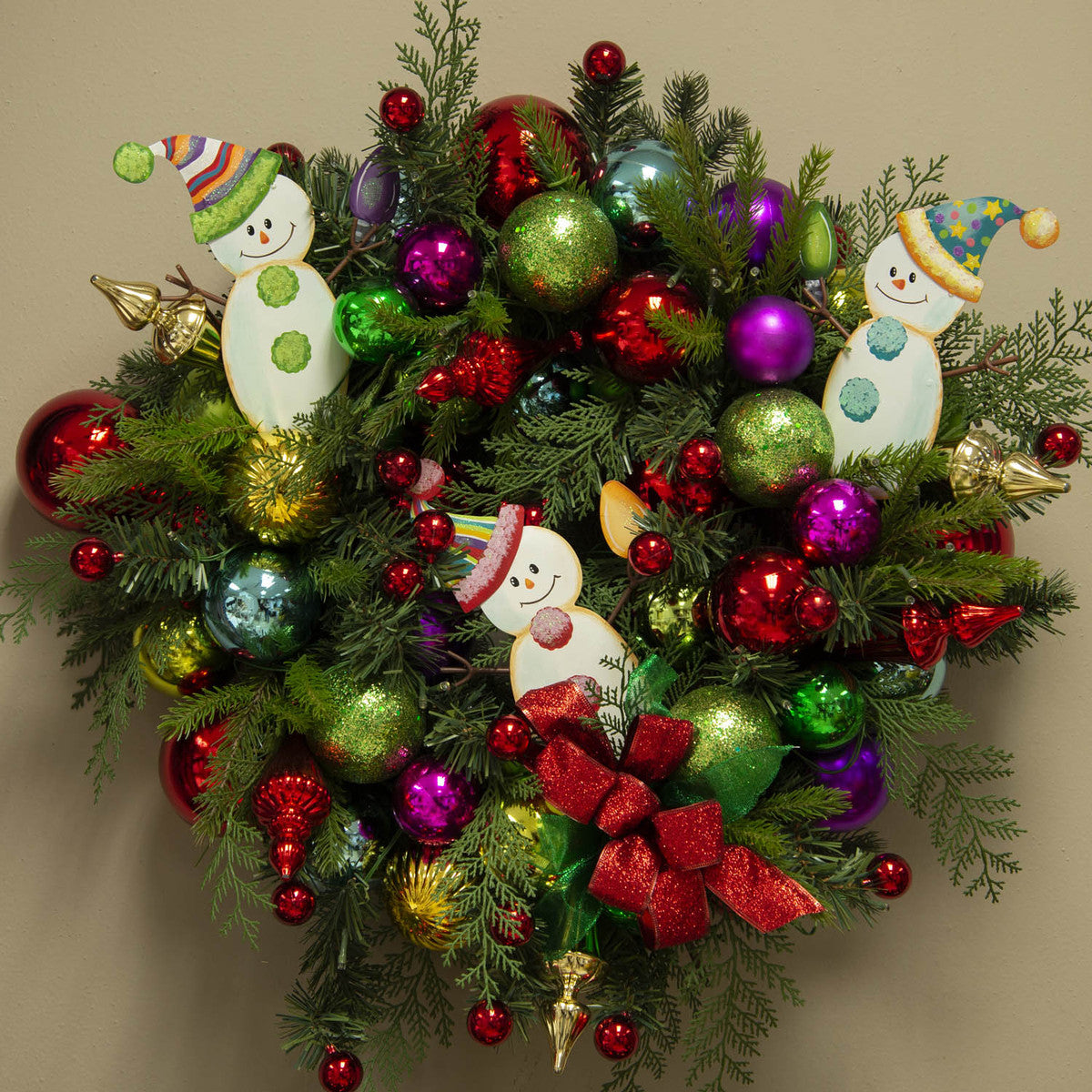 Merry & Bright Snowman With Bulb (Various Styles)