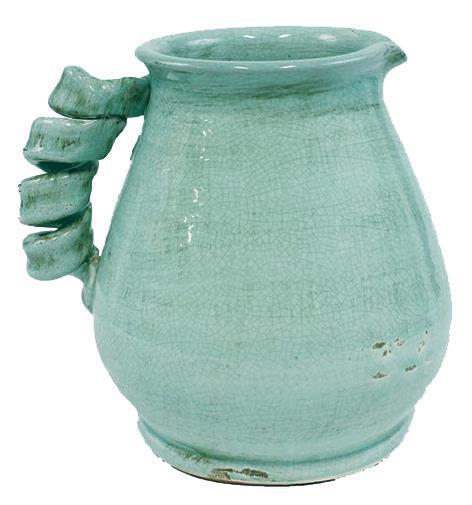 Turquoise Pitcher & Twisted Handle
