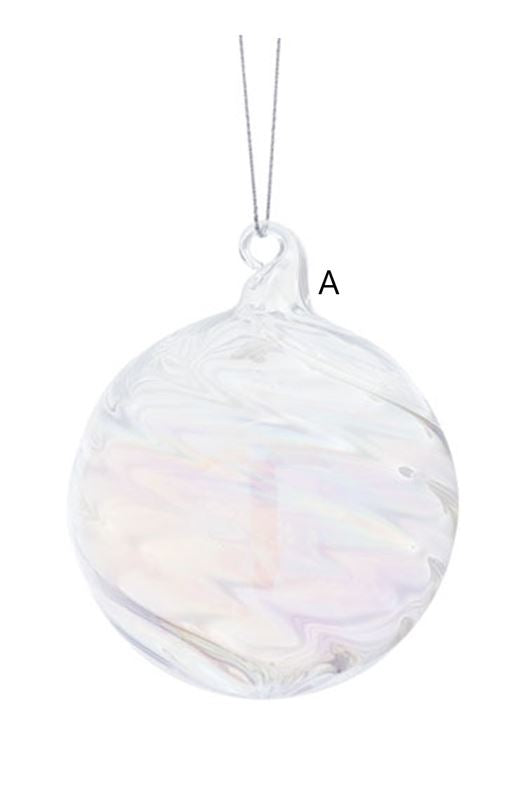 Clear Swirl Glass Ornament (Various Styles)
