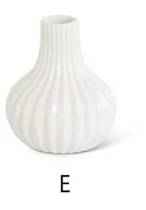 White Porcelain Accordion Vase (Various Styles)