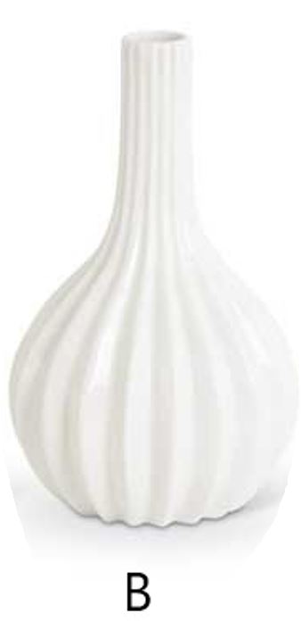 White Porcelain Accordion Vase (Various Styles)