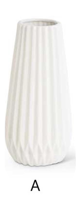 White Porcelain Accordion Vase (Various Styles)