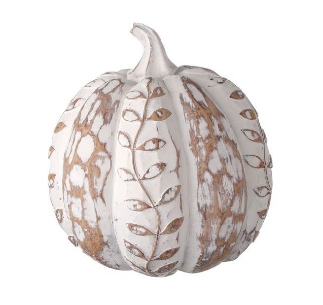 Carved Leaf Garland Pumpkin, Small